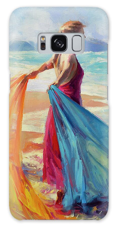 Coast Galaxy Case featuring the painting Into the Surf by Steve Henderson