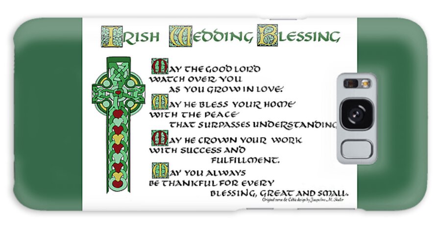 Irish Galaxy S8 Case featuring the drawing Irish Celtic Wedding Blessing by Jacqueline Shuler