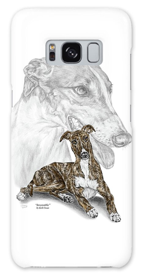 Greyhound Galaxy Case featuring the drawing Irresistible - Greyhound Dog Print color tinted by Kelli Swan