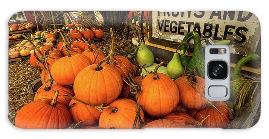 Farm Stand Galaxy Case featuring the photograph J. L. Hall Farm Stand, Autumn 2017 - Pumpkins During Harvest Time by JG Coleman
