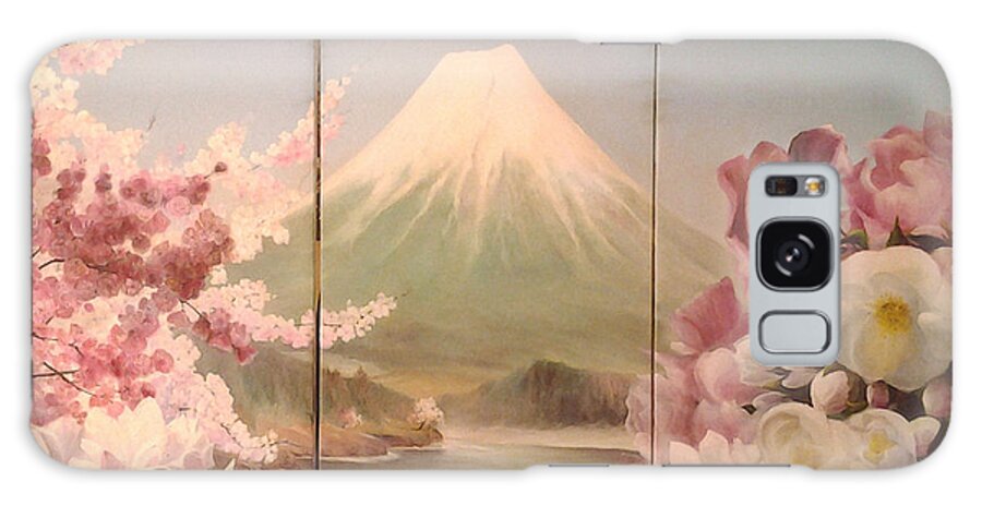 Flowers Paintings Galaxy Case featuring the painting Japanese Spring by Sorin Apostolescu