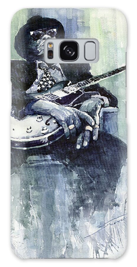 Jazz Galaxy Case featuring the painting Jazz Bluesman John Lee Hooker 04 by Yuriy Shevchuk