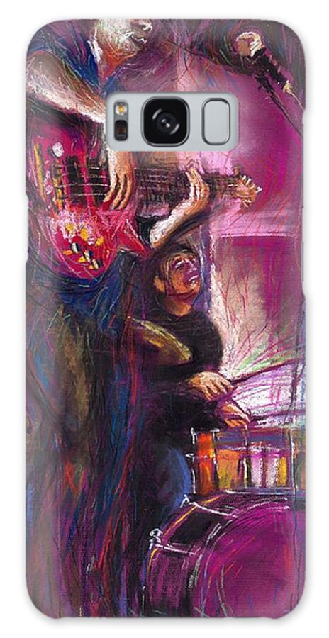 Jazz Galaxy Case featuring the painting Jazz Purple Duet by Yuriy Shevchuk