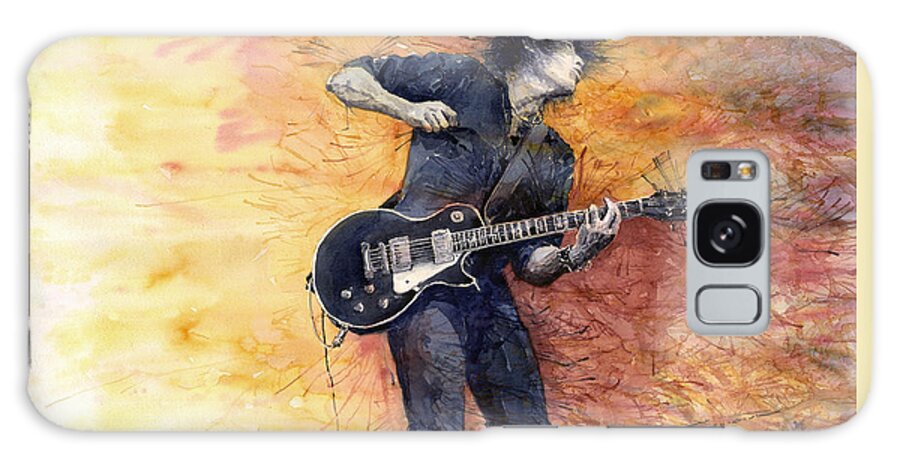 Figurativ Galaxy Case featuring the painting Jazz Rock Guitarist Stone Temple Pilots by Yuriy Shevchuk