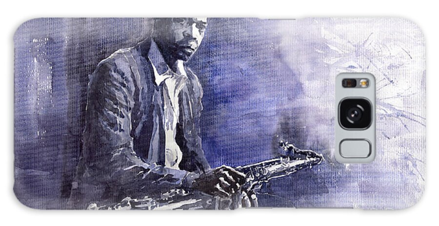 Figurative Galaxy Case featuring the painting Jazz Saxophonist John Coltrane 03 by Yuriy Shevchuk