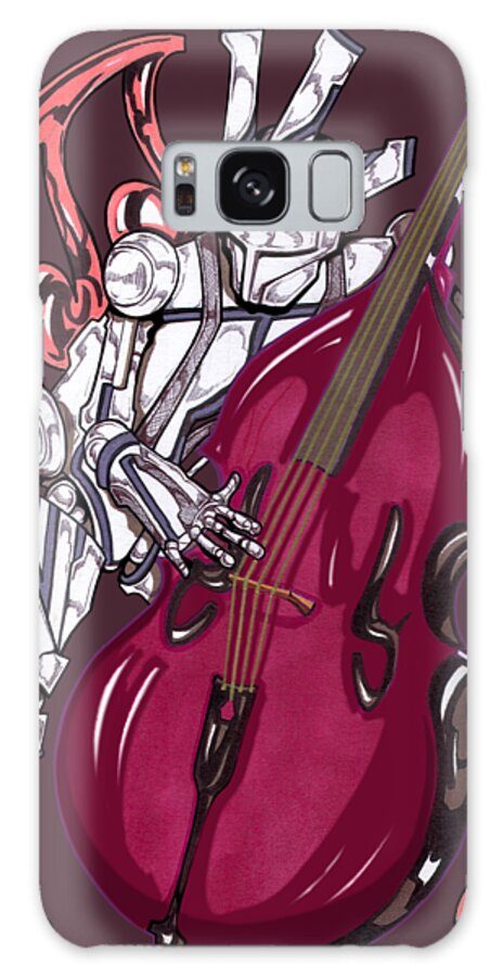 Jazz Player Galaxy Case featuring the mixed media Jazzmen Cello Player by Demitrius Motion Bullock