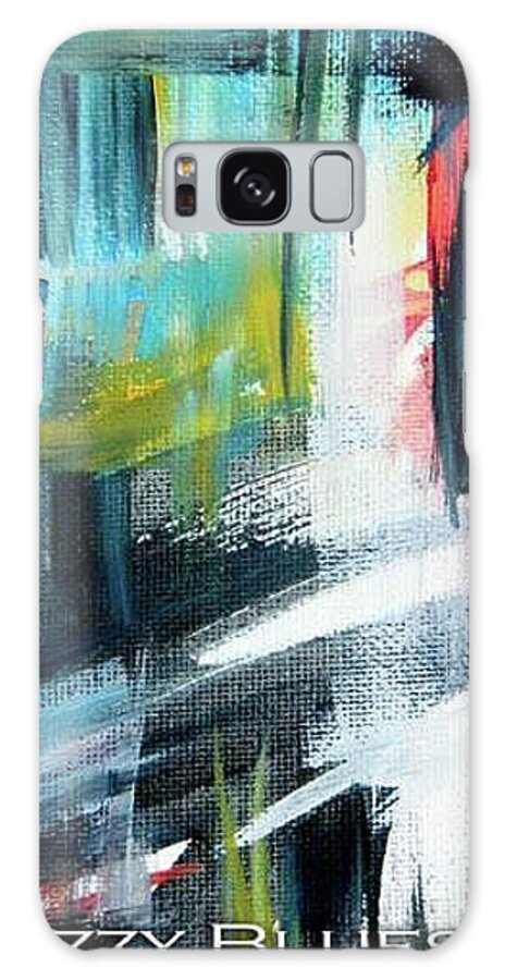 Blue Galaxy Case featuring the painting Jazzy Blues by Karen Mesaros