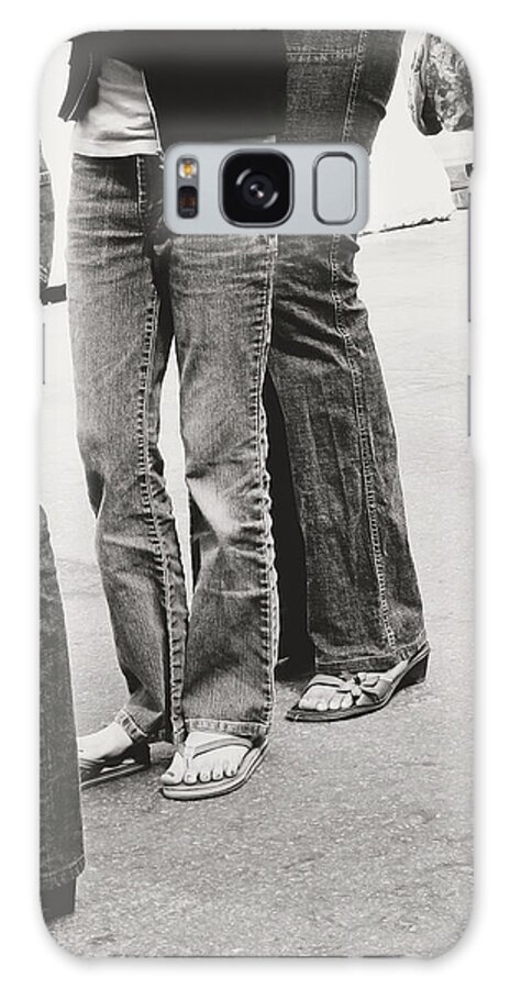 Jeans Galaxy Case featuring the photograph Jeans and Sandals Black and White- Photography by Linda Woods by Linda Woods