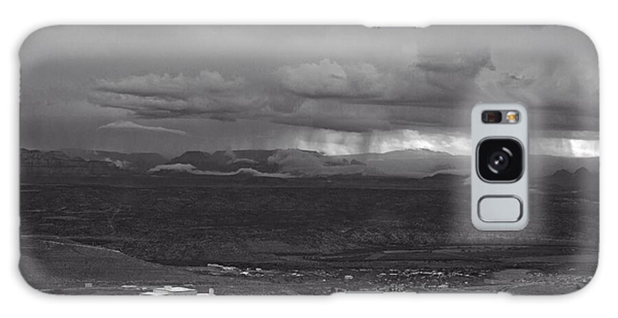 Black And White Galaxy Case featuring the photograph Jerome State Park with Sedona Storm by Ron Chilston