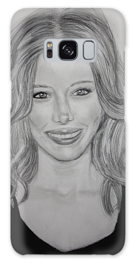 Jessica Biel Galaxy S8 Case featuring the drawing Jessica Biel by Kimber Butler