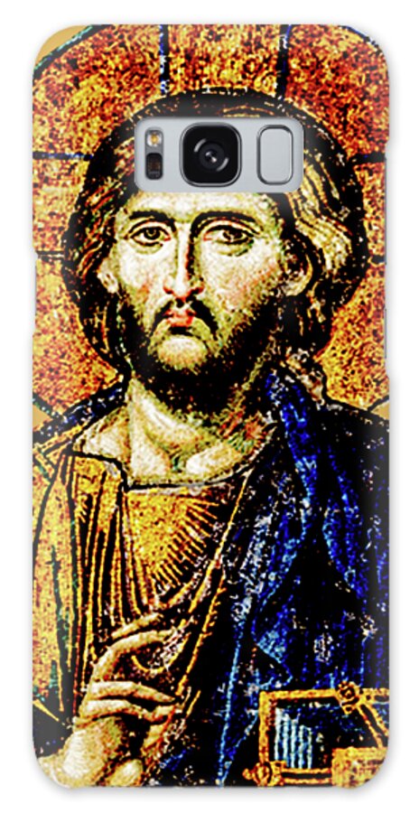 Jesus Christ Galaxy Case featuring the mixed media Jesus Christ, Pantocreator by Asok Mukhopadhyay