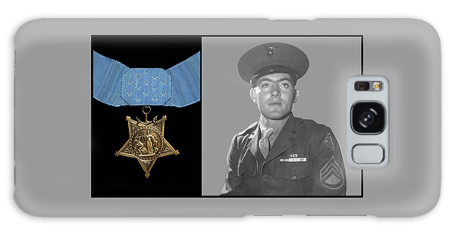Medal Of Honor Galaxy Case featuring the painting John Basilone and The Medal of Honor by War Is Hell Store