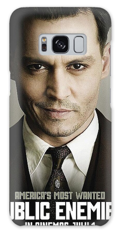 Johnny Depp As Bank Robber John Dillinger Theatrical Poster Public Enemies 2009 Galaxy Case featuring the photograph Johnny Depp as bank robber John Dillinger theatrical poster Public Enemies 2009 by David Lee Guss