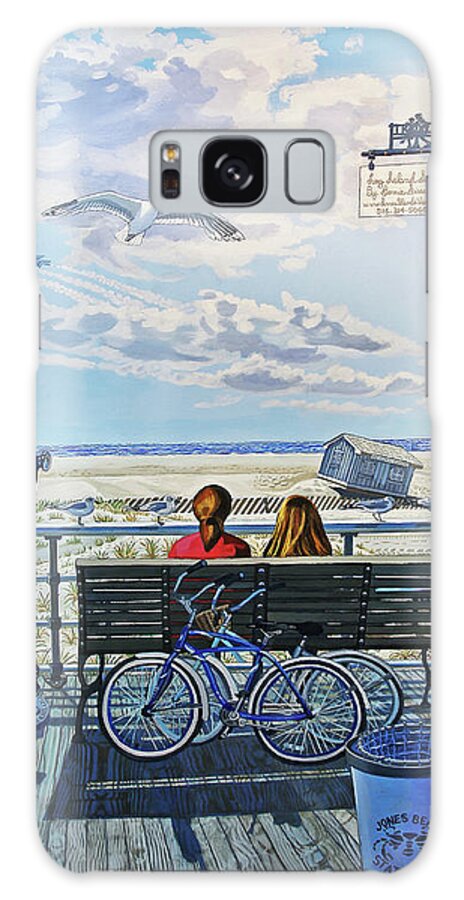 Jones Beach Boardwalk Galaxy Case featuring the painting Jones Beach Boardwalk by Bonnie Siracusa