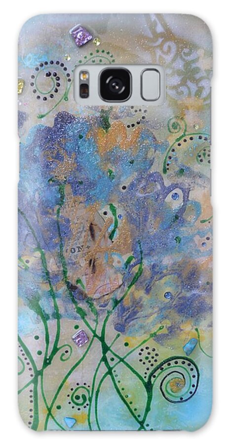 Floral Abstract Art Painting Galaxy Case featuring the painting Joy by MiMi Stirn by MiMi Stirn