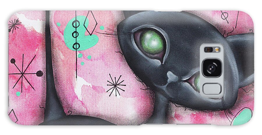 Retro Galaxy Case featuring the painting Joyce Cat by Abril Andrade