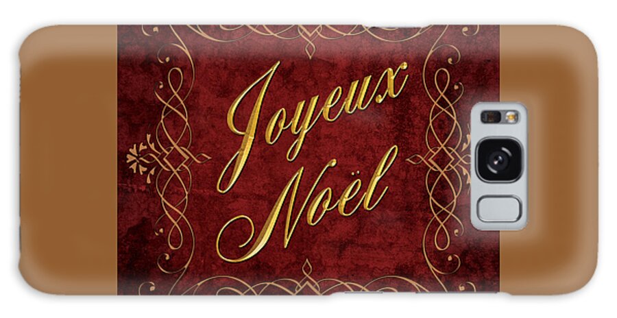 Joyeux Noel Galaxy Case featuring the digital art Joyeux Noel In Red And Gold by Caitlyn Grasso
