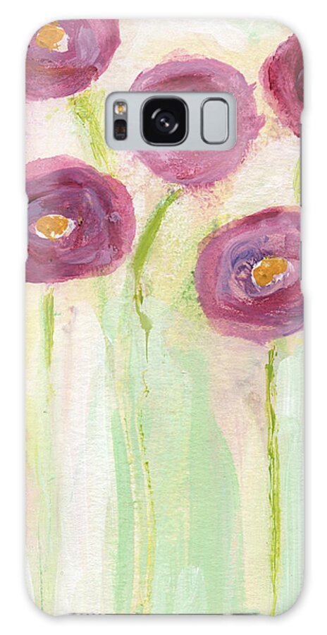 Poppies Painting Galaxy Case featuring the painting Joyful Poppies- Abstract Floral Art by Linda Woods