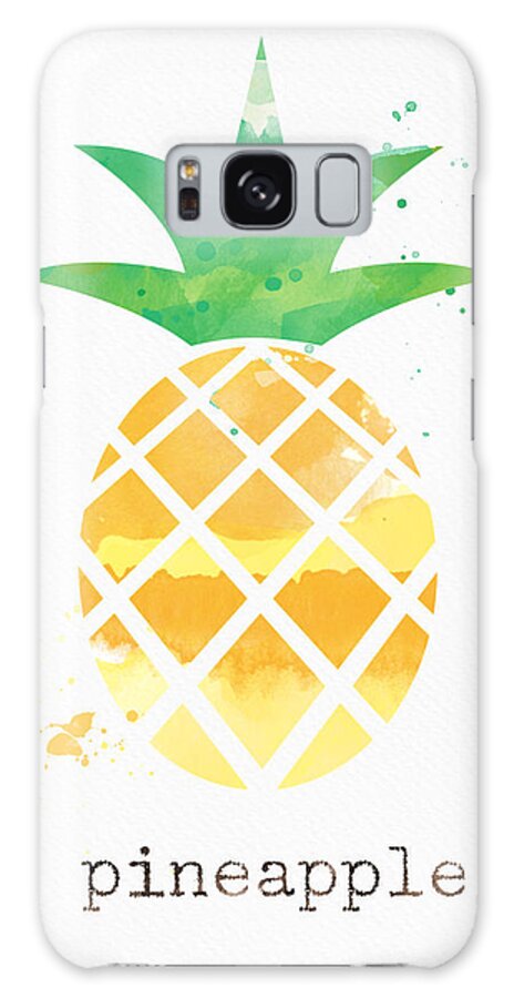 Pineapple Galaxy Case featuring the painting Juicy Pineapple by Linda Woods