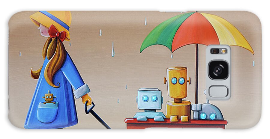 Robots Galaxy Case featuring the painting Just Another Rainy Day by Cindy Thornton