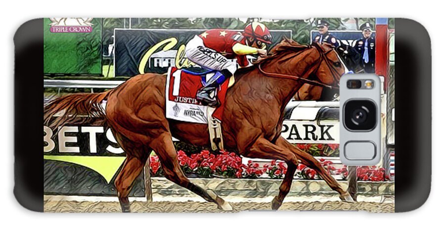 Justify Galaxy Case featuring the digital art Justify Wins the Triple Crown 2 by CAC Graphics