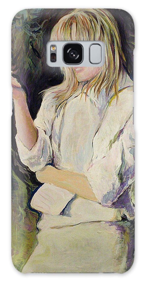 Fashion Galaxy Case featuring the painting Kate Moss by Jean-Marc Robert