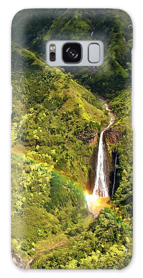 Hawaii Galaxy Case featuring the photograph Kauai Rainbow by Susan Rissi Tregoning