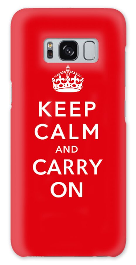 Britain Galaxy Case featuring the digital art Keep Calm And Carry On by War Is Hell Store