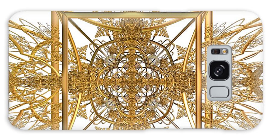 Gold Galaxy Case featuring the digital art Keep of the Cross in White by Leslie Revels