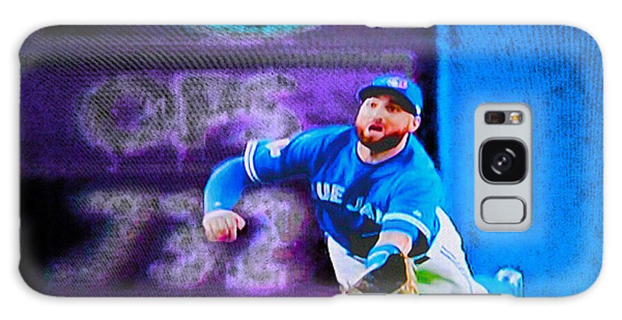 Blue Jays Galaxy S8 Case featuring the digital art Kevin Pillar in Action II by Nina Silver