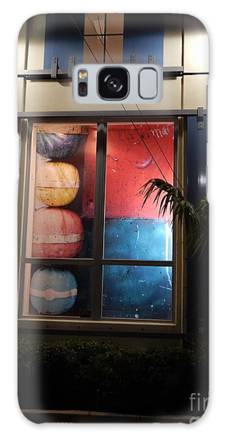 Boat Bumpers Stacked Inside A Display Window Along With Some Nautical Color Blocks.evening Galaxy Case featuring the photograph Key West window by Priscilla Batzell Expressionist Art Studio Gallery