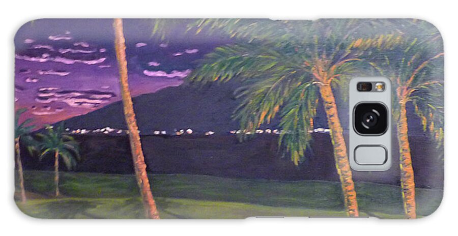 Landscape Galaxy Case featuring the painting Kihei Nights by Stan Chraminski