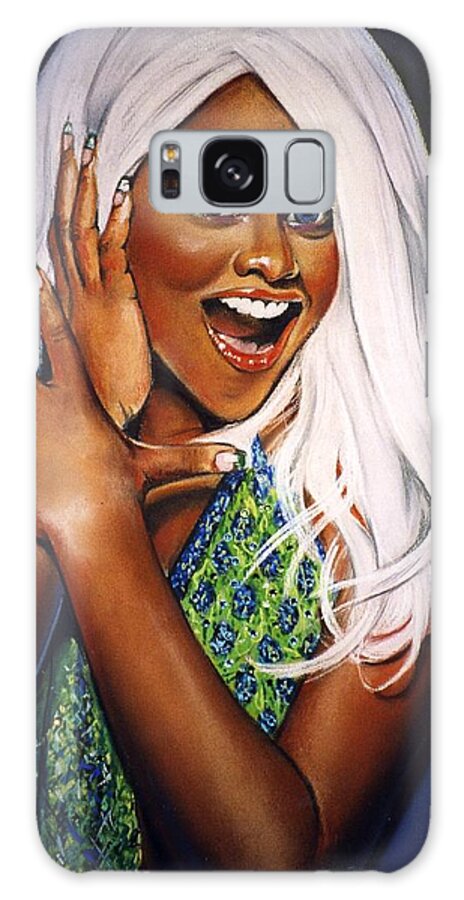 Portrait Galaxy Case featuring the drawing Kim by Yxia Olivares