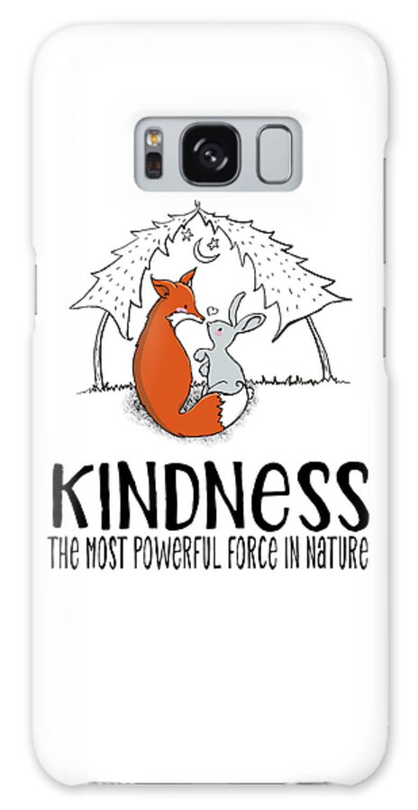 Kindness Galaxy Case featuring the digital art Kindness Fox and Bunny by Laura Ostrowski