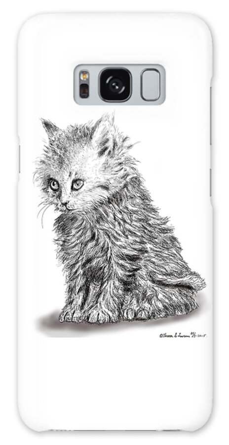 Sketch Galaxy Case featuring the digital art Kitten #1 by ThomasE Jensen