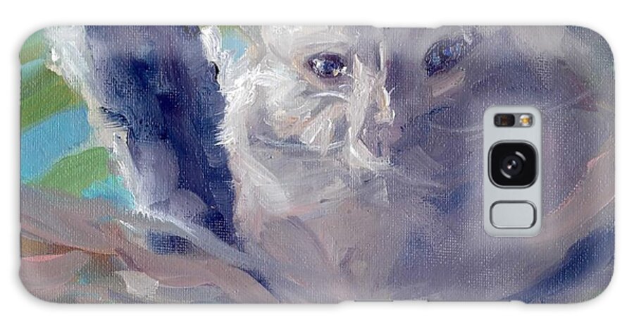 Cats Galaxy Case featuring the painting Kitty Kitty In A Tree by Sheila Wedegis