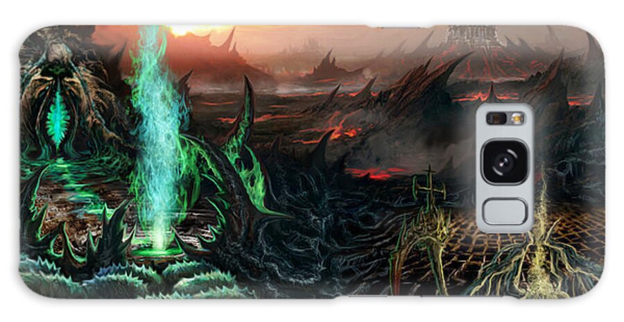 Disgust Galaxy Case featuring the mixed media Kneel Away Your Power by Tony Koehl