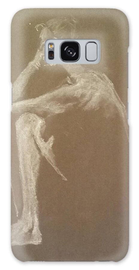 Figure Drawing Galaxy S8 Case featuring the drawing Kroki 2015 06 18_9 Figure Drawing White Chalk by Marica Ohlsson