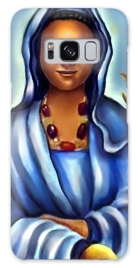 Kuan Yin Galaxy Case featuring the painting Kuan Yin -Lady of Mercy by Carmen Cordova