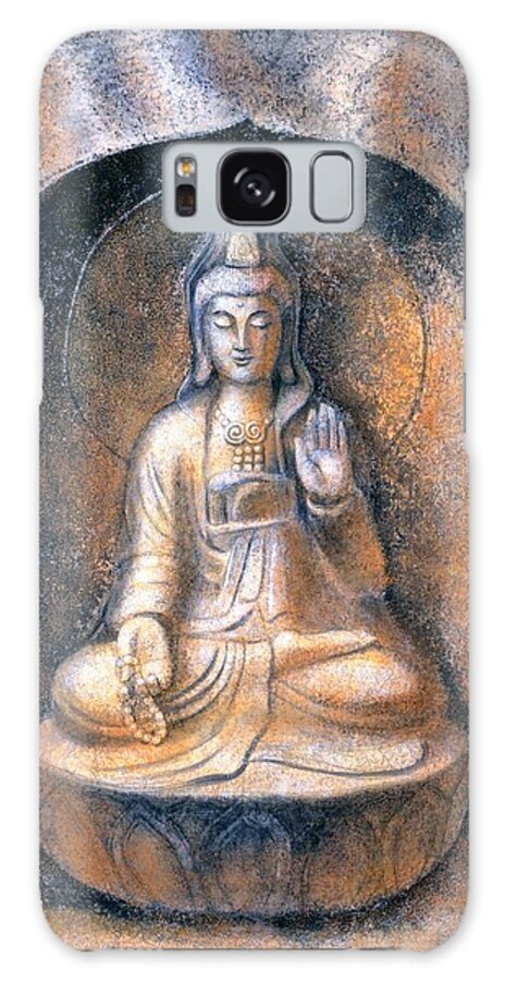 Kwan Yin Galaxy Case featuring the painting Kuan Yin Meditating by Sue Halstenberg