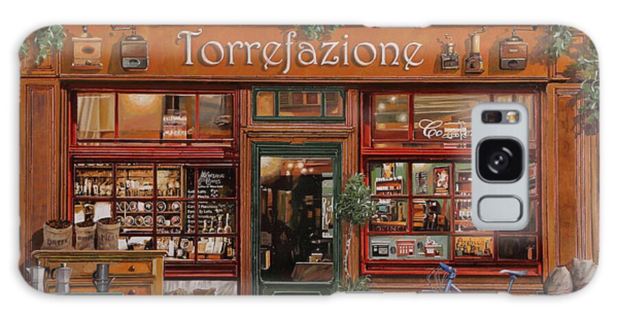 Front Store Galaxy Case featuring the painting La Fabbrica Del Caffe' by Guido Borelli