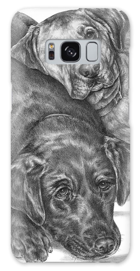 Two Galaxy Case featuring the drawing Labrador Dogs Nap Time by Kelli Swan