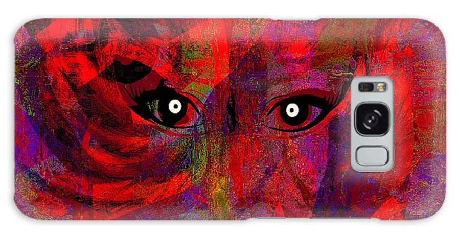 Fania Simon Galaxy Case featuring the mixed media Lady in Red by Fania Simon