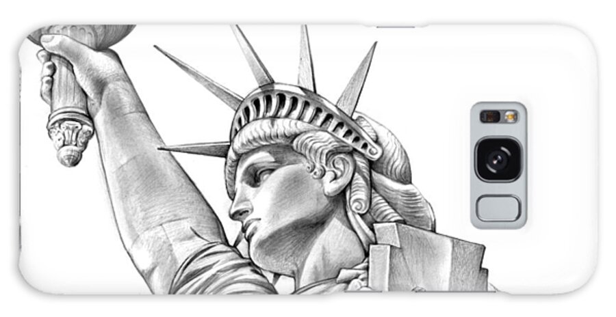American Icon Galaxy Case featuring the drawing Lady Liberty by Greg Joens