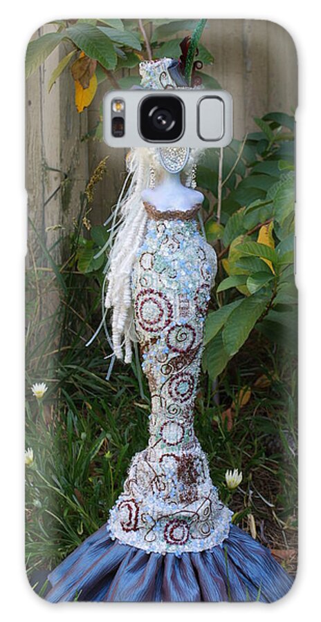 Lady M Art Doll Galaxy Case featuring the mixed media Lady M by Judy Henninger