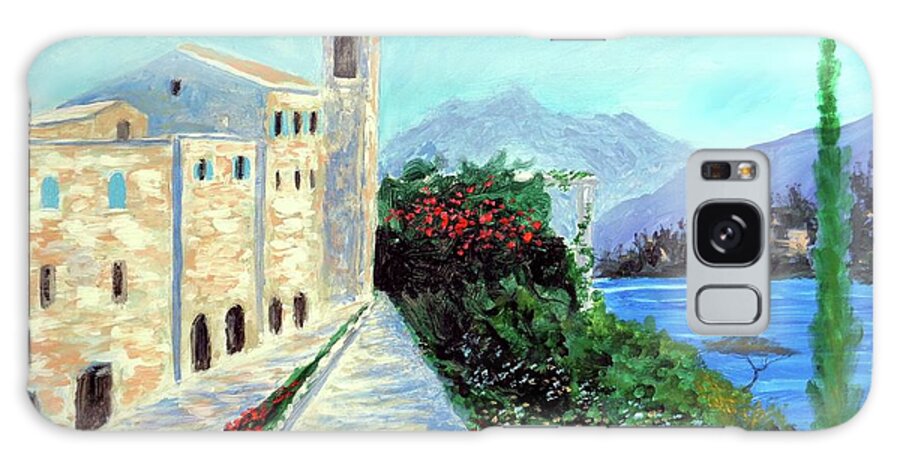 Lake Como Colors Galaxy Case featuring the painting Lake Como Colors by Larry Cirigliano
