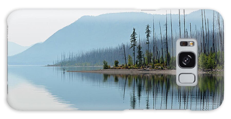Glacier Galaxy Case featuring the photograph Lake McDonald Twin Reflections by Bruce Gourley