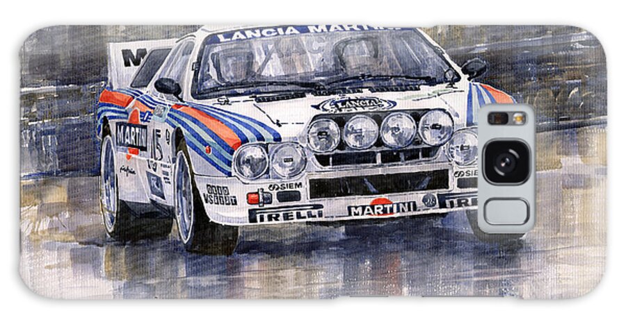 Watercolor Galaxy Case featuring the painting Lancia 037 Martini Rally 1983 by Yuriy Shevchuk