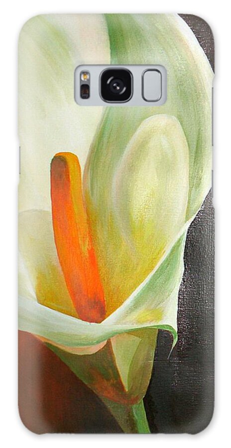 Zantedeschia Galaxy S8 Case featuring the painting Large White Calla by Taiche Acrylic Art