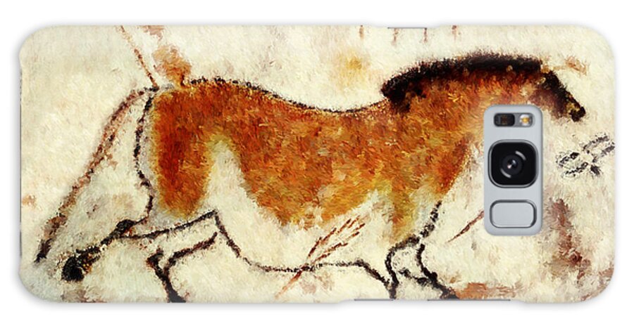 Lascaux Prehistoric Horse Galaxy Case featuring the digital art Lascaux Prehistoric Horse by Weston Westmoreland